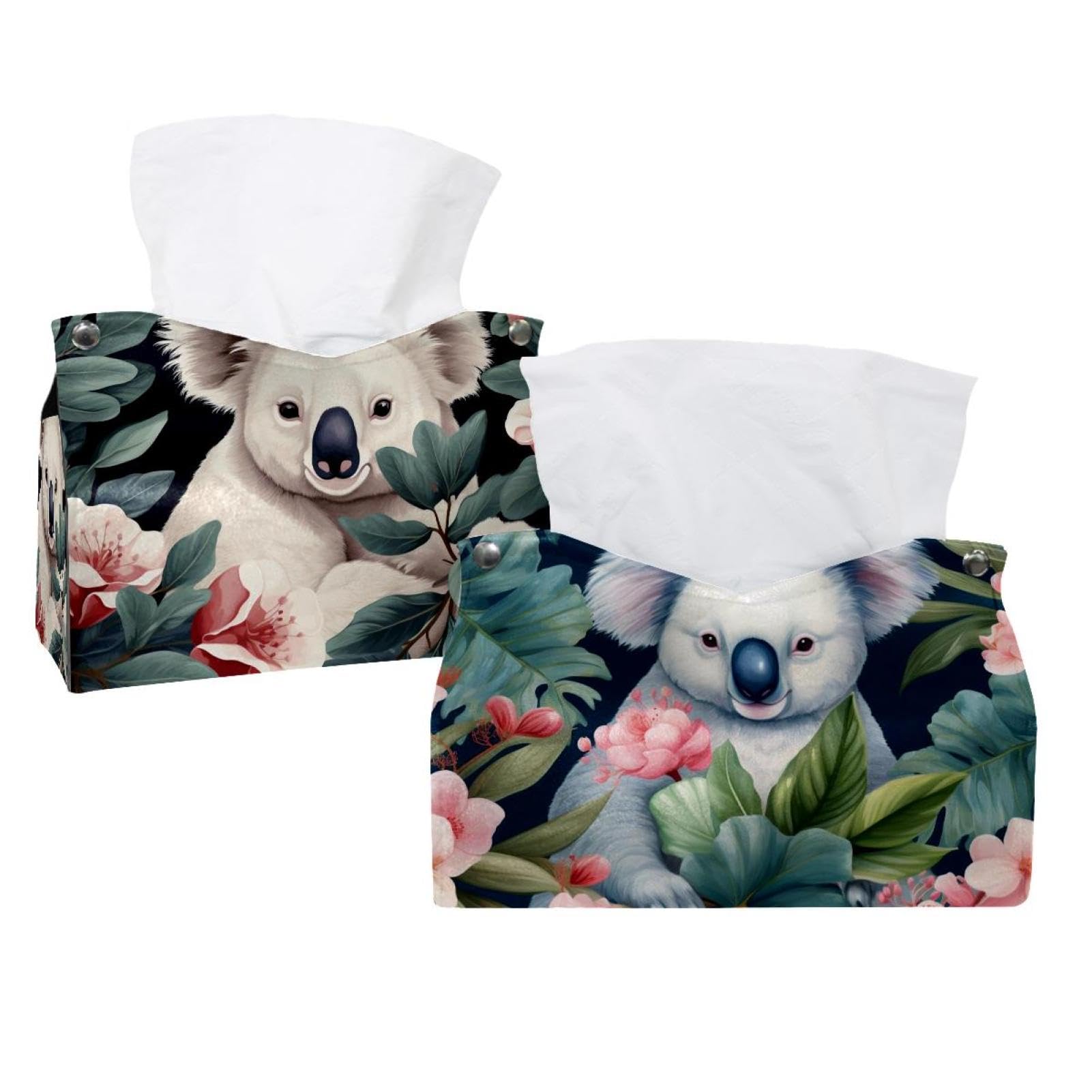 Boîte à mouchoirs koala en cuir pour voiture et bureau