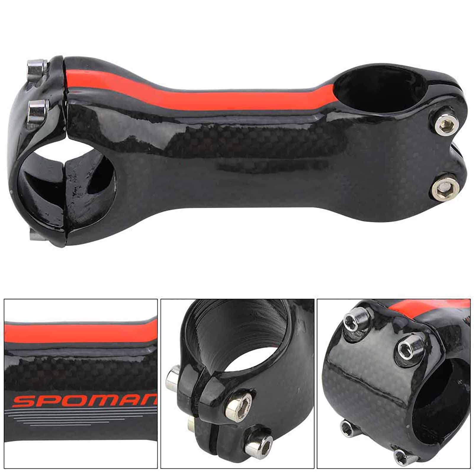 Wspornik roweru z włókna węglowego Lekki wspornik kierownicy roweru o wysokiej wytrzymałości do górskiego roweru szosowego Kierownica 31,8 mm Niebieski Zielony Czerwony 80 mm 90 (Czerwony 100*31,8 mm)