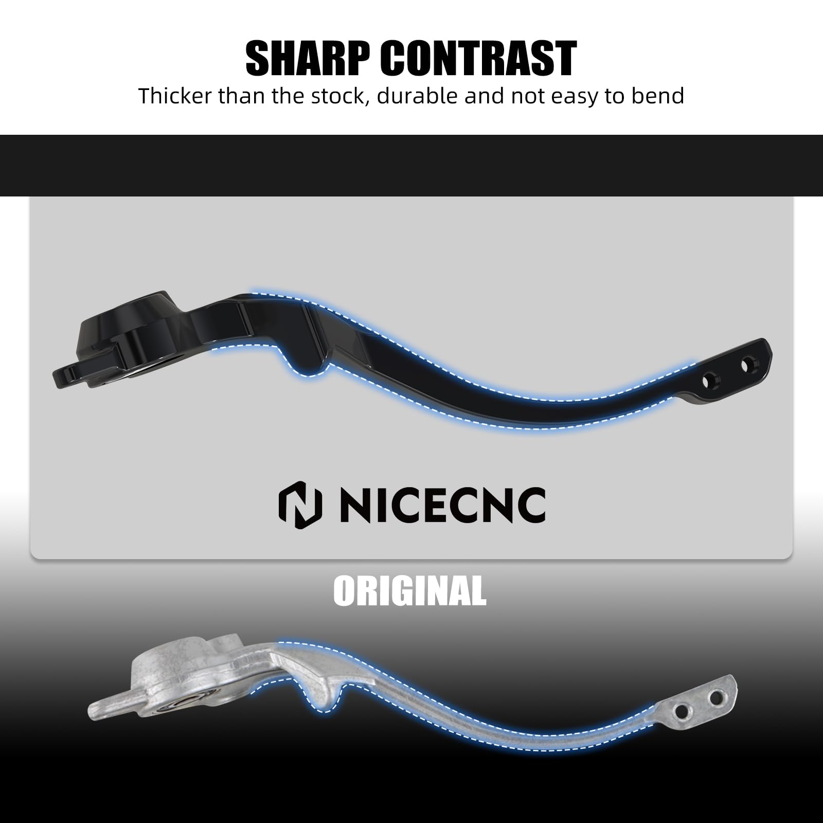 NICECNC Hinterradbremshebel mit verdicktem vergrößertem Anti-Rutsch Pedal Compatible with Husqvarna 701 Enduro 2016-2019, Compatible with 690 Enduro R 2011-2018, Aluminium,Siehe Passform,Black
