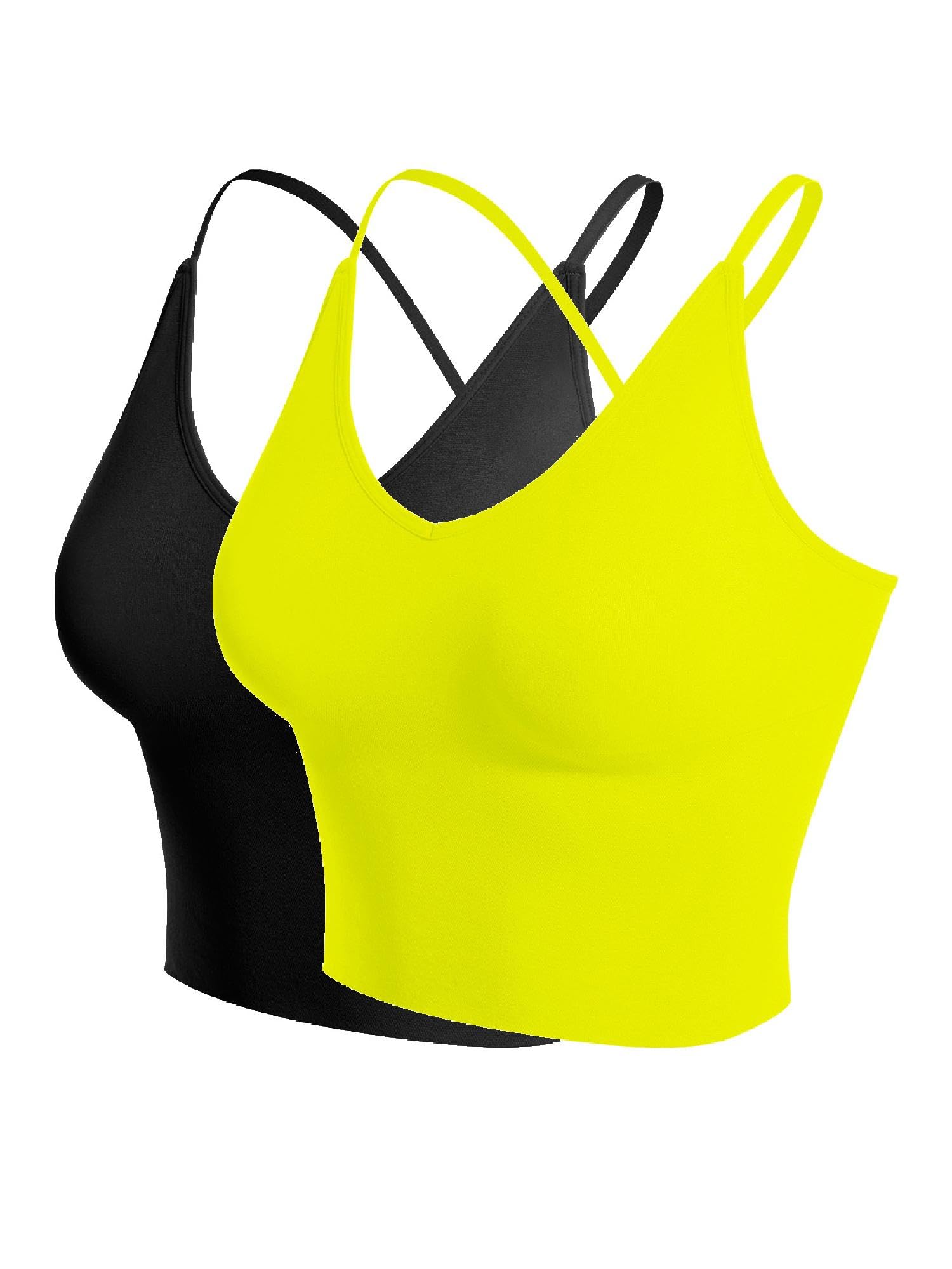 Design by Olivia Women's Padded Sports Bra Longline Workout Crop Top