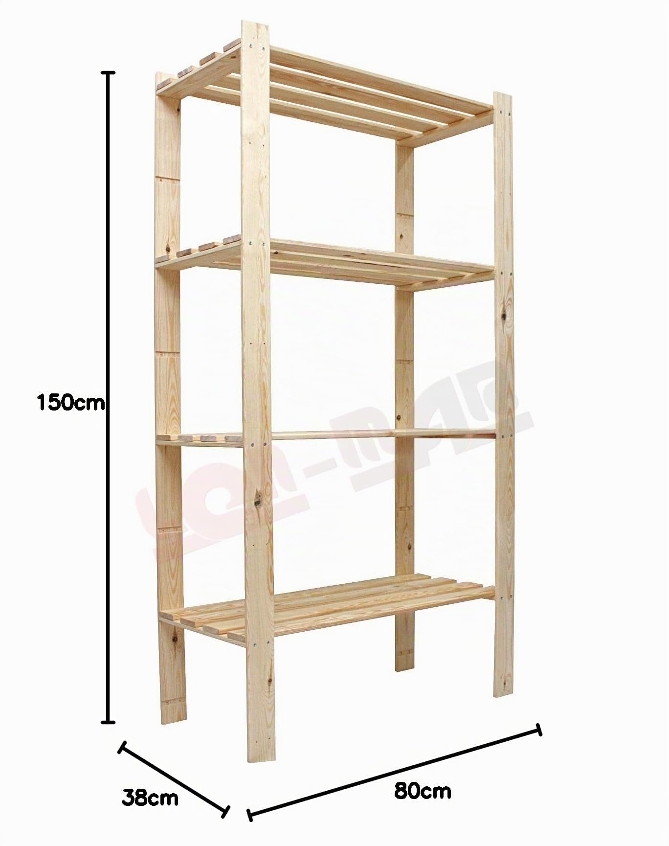 Scaffale in legno per cantina, magazzino, libri, cucina, serie B 17-24