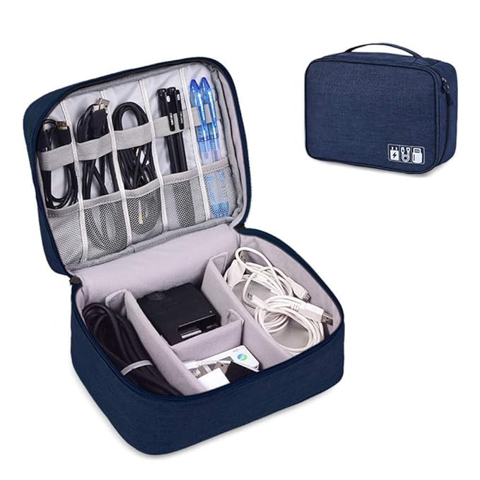 Xenon Venture Electronics Accessories Organizer Bag, Universal Carry Travel Gadget Bag for Cables, Plug and More, Perfect Size Fits for Pad Phone Charger Hard Disk,Electric Accessories Pouch(Multi/1)