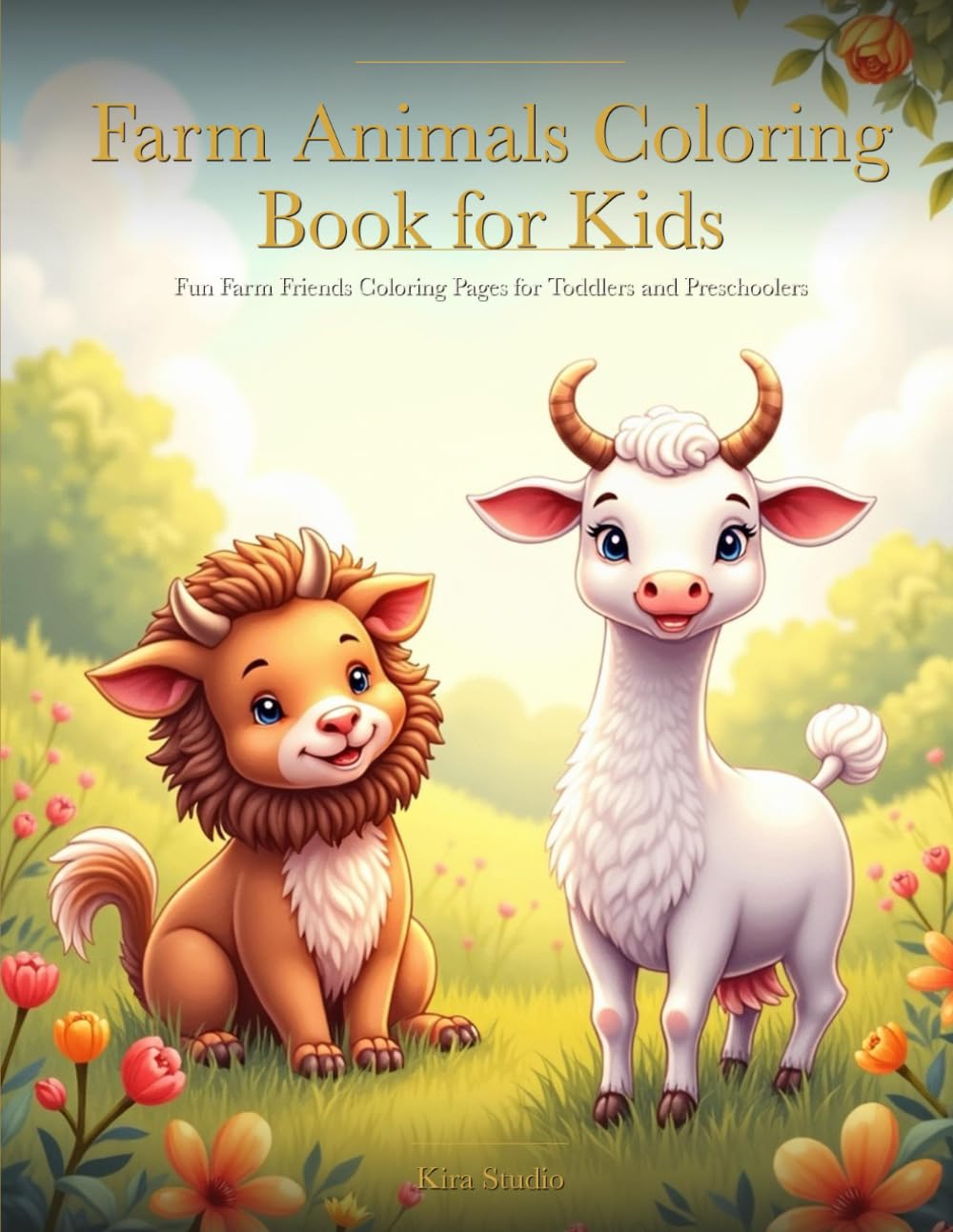 Farm Animals Coloring Book for Kids: Fun Farm Friends Coloring Pages for Toddlers and Preschoolers