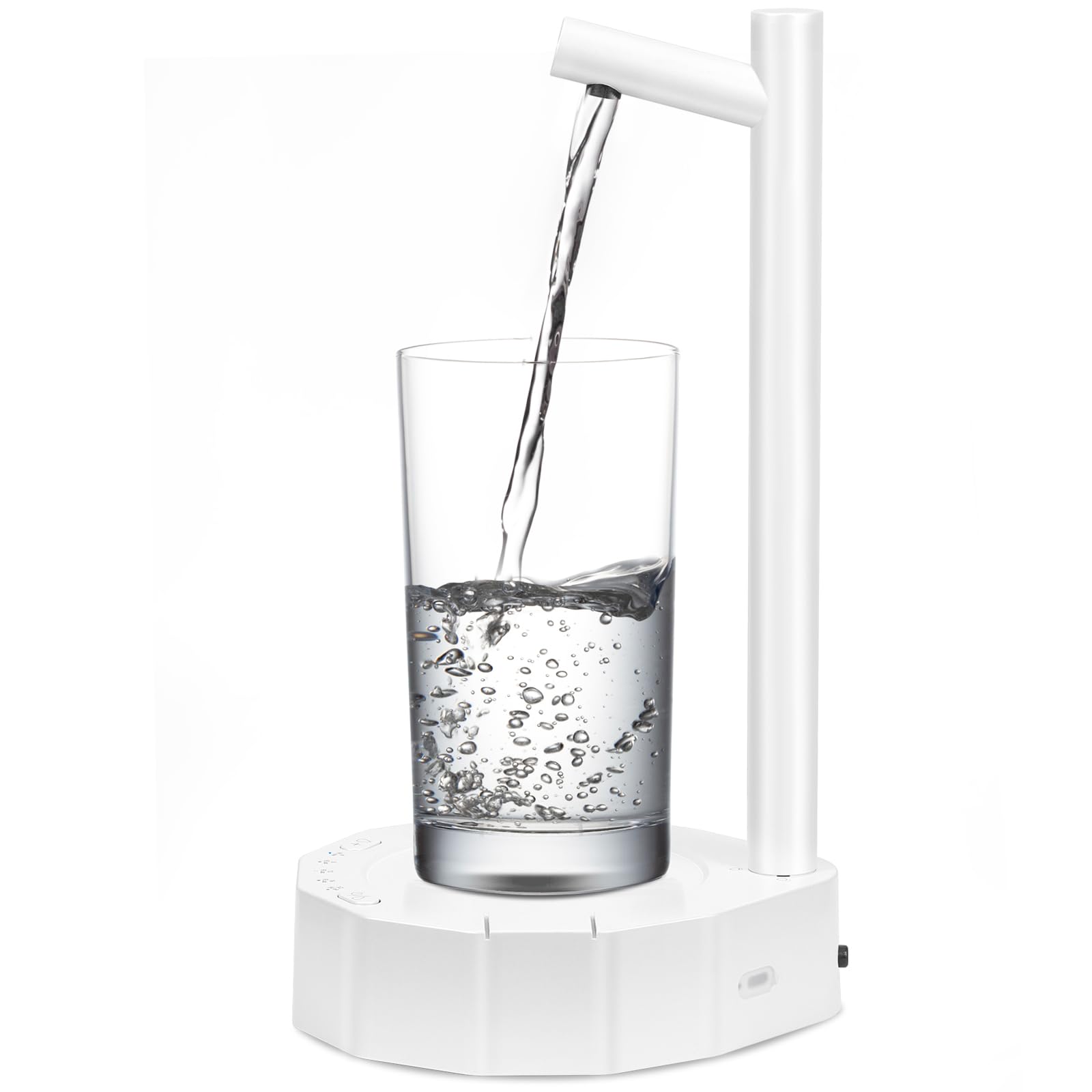 Desktop Water Bottle Dispenser for 5 Gallon Bottle,Smart Table Water Dispense Water Jug Dispenser Bedside Water Dispenser,Electric Water Dispenser Used for Home and Office （White）