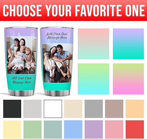 Miniatura 7 de wowcugi Vaso de acero inoxidable personalizado con foto de 20 onzas, 30 onzas, taza de viaje para café, cumpleaños, Día de la Madre, Día del Padre,