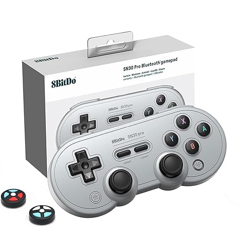 8Bitdo SN30 Pro Wireless Bluetooth Controller (Hall Effect Joystick Update) with Joysticks Rumble Vibration USB-C Cable Gamepad Compatible with Switch,Windows, Mac OS, Android, Steam (Jade Gray)