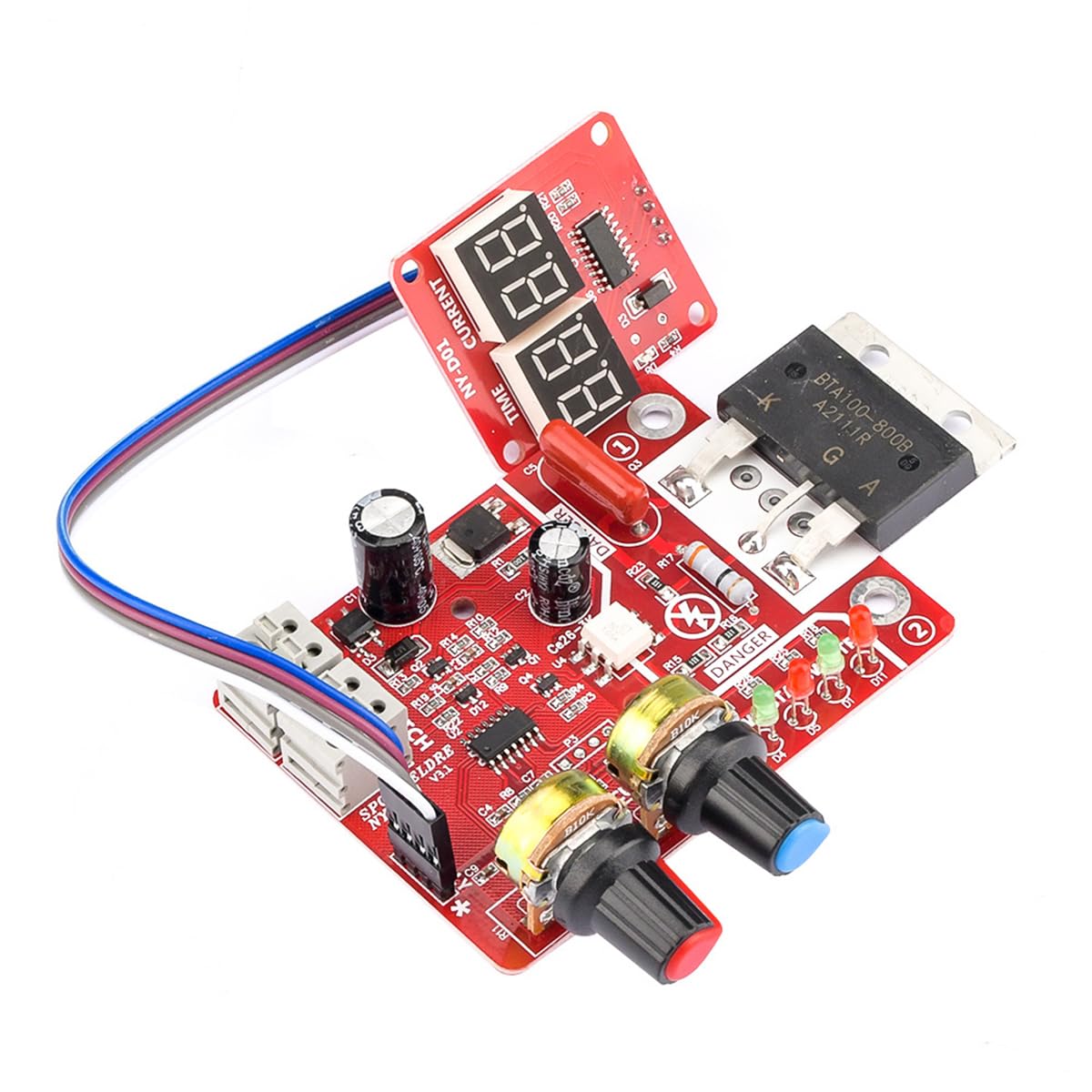 Spot Welder Control Board 100A Digital Display Spot Welding Module Time and Current Controller Panel Timing Ammeter