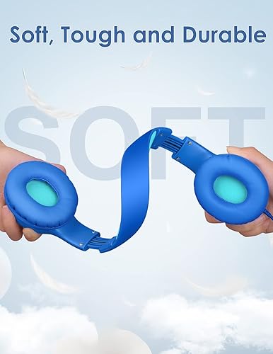 Miniatura 86 de Auriculares para niños con cable, auriculares sobre la oreja para niños con micrófono, límite de volumen de 85/94 dB, auriculares para niños y niñas