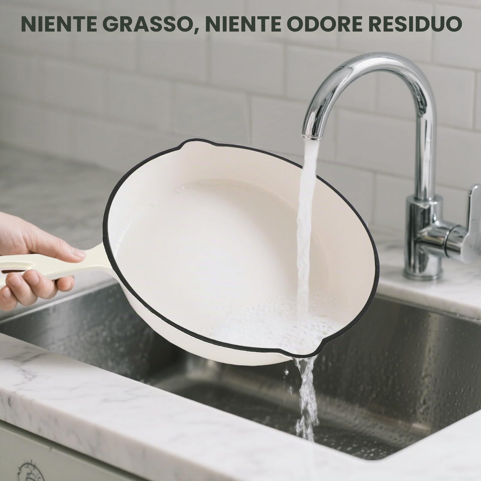 GFTIME Set di pentole in ghisa, 5 pezzi, 2,3 QT, casseruola olandese da 4,7 QT, padella da 28 cm, teglia per pane – Versatili pentole e padelle in ghisa smaltata resistenti al forno