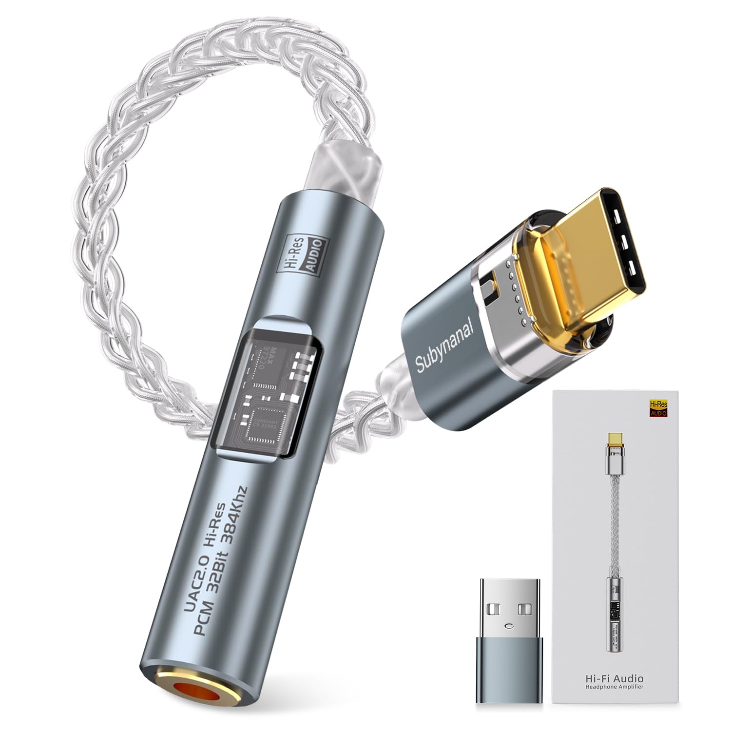 Amazon.com: Subynanal USB C to 3.5mm Audio Headphone Adapter DAC