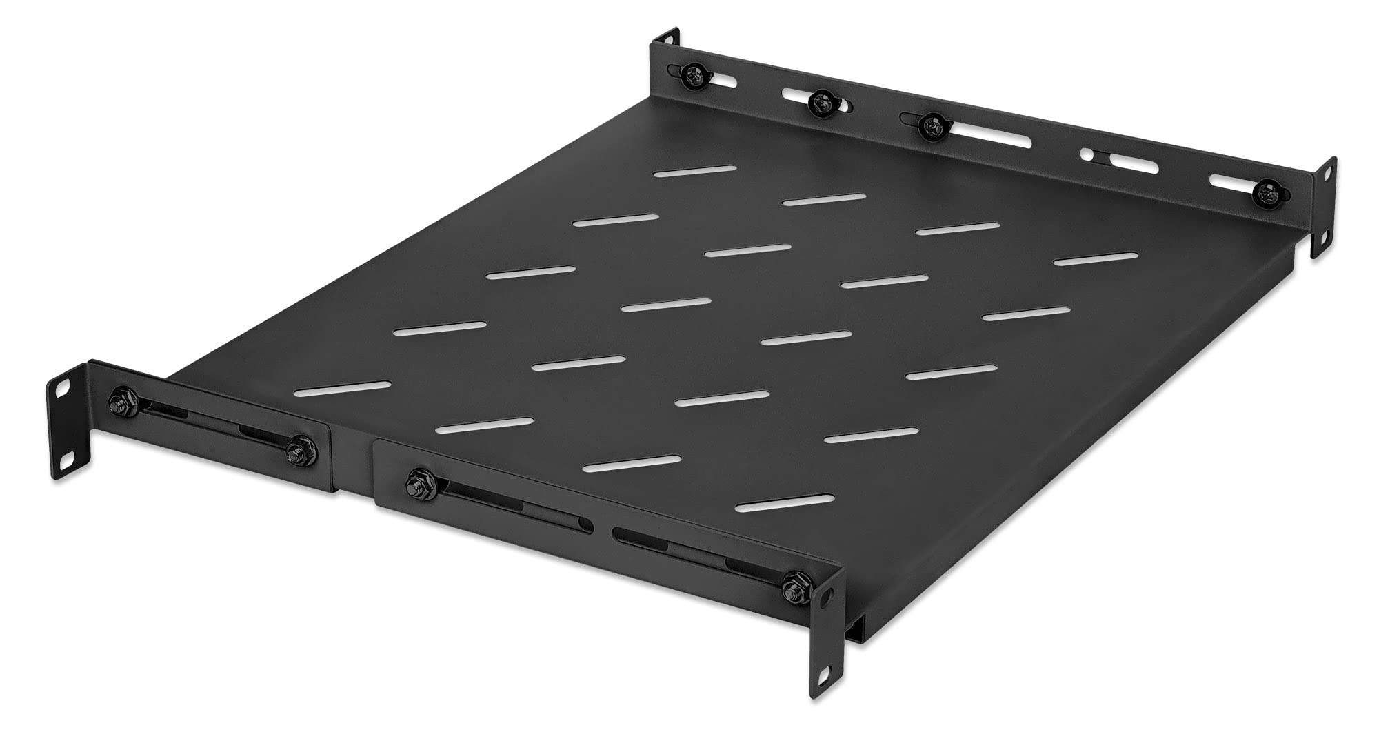 Intellinet 714082 Mensola 19" Fissa con profondità Regolabile da 350 a 550 mm 1U Nero Nero