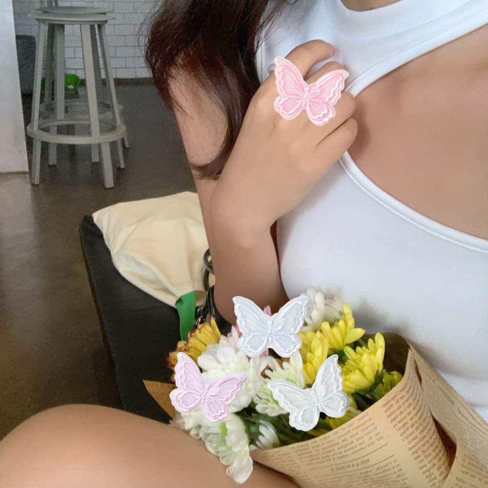 Toppe Ricamate A Farfalla 18 Pezzi | Doppio Strato Organza | Per Cucito, Decorazioni, Matrimoni