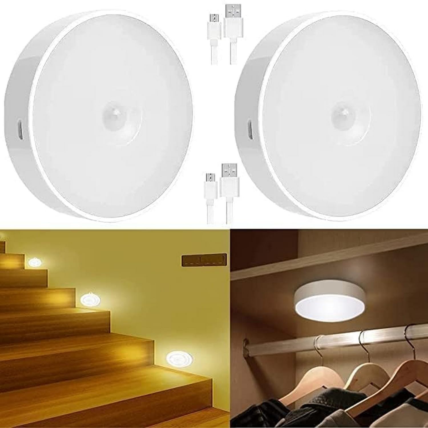 Motion Sensor Light USB Charging Wireless Self Adhesive Automatic Night Light with Auto/On/Off Mode Switch, Battery Powered LED Light, Cold Light for Home (1)-image-15