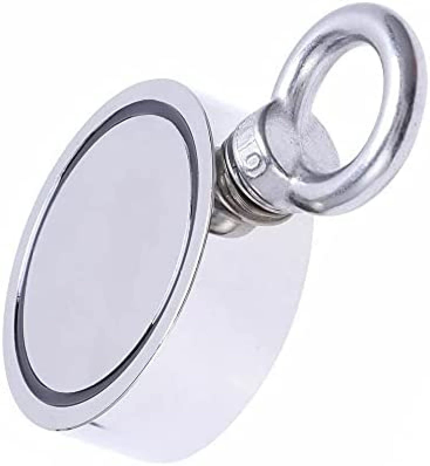 Aimant de pêche rond Double face de 500kg/1100lb, boulon à œil en néodyme de récupération avec corde de 10m pour l'industrie des sciences de la pêche de récupération