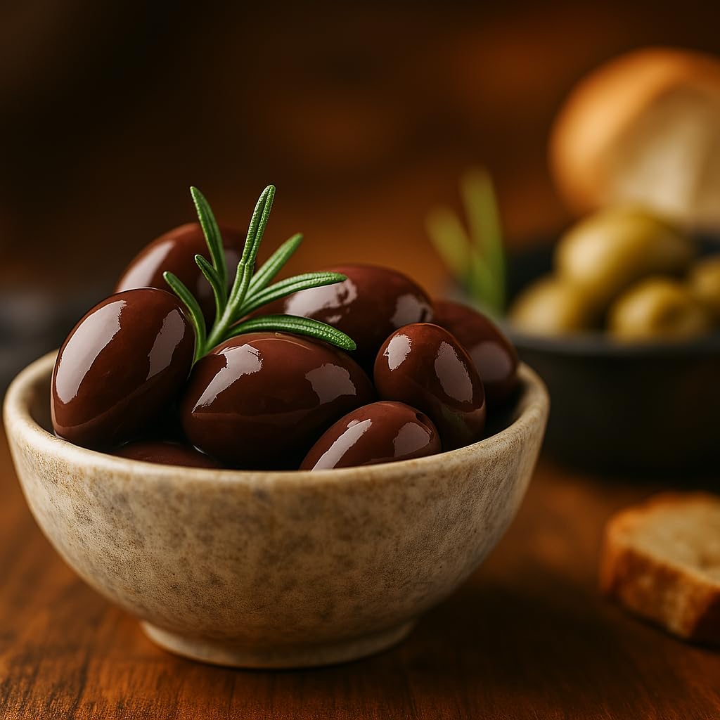 Lamda Estate - Aceitunas frescas Kalamata 1 kg naturales con piedra, conservadas en salmuera | Aceitunas negras griegas Jumbo (3)