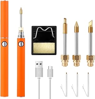 Cordless Soldering Iron Kit, Wireless Soldering Kit, Adjustable Temperature Soldering Iron Pen, Portable Electric Soldering Iron Tool Kit with Soldering Iron Stand, USB Rechargeable
