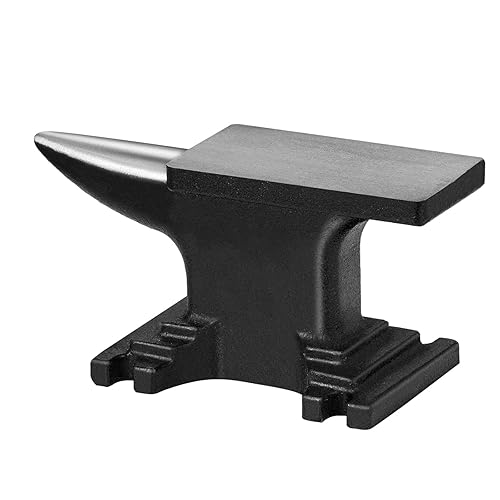 VEVOR Yunque de un solo cuerno, yunque de acero fundido de 9 libras, Yunque de cuerno redondo resistente de alta dureza, herrero, diseño compacto y