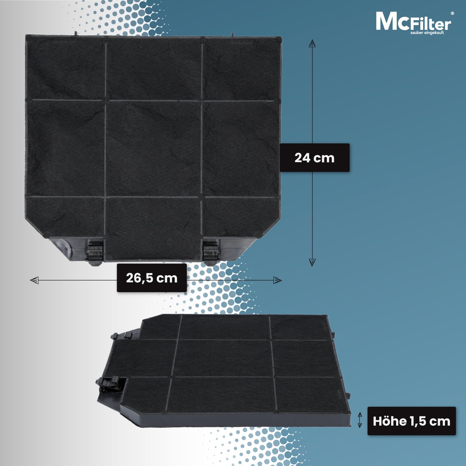 Filtro A Carbone Attivo McFilter - Per Cappe EFF72, Compatibile Con Bosch, AEG, Faber