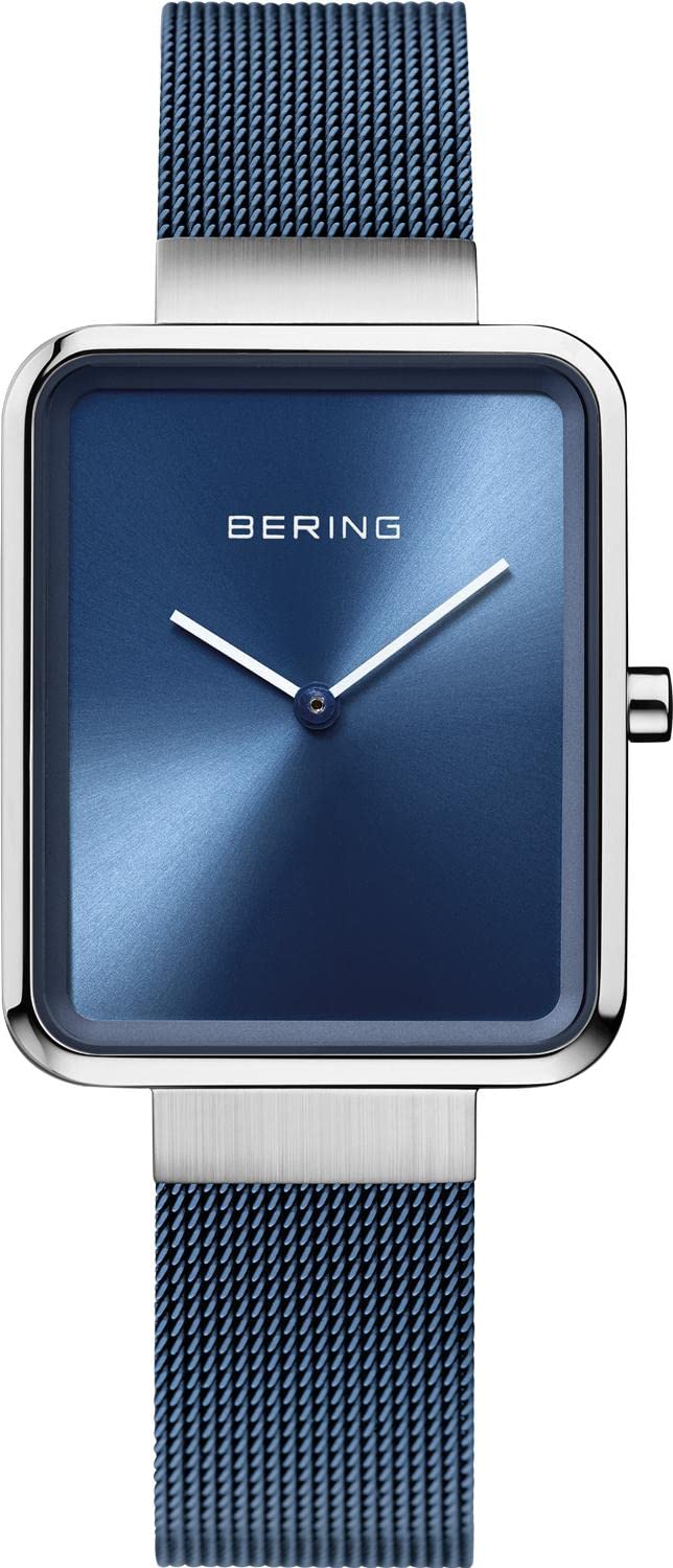 Bering Unisex Quarz Uhr | Armbanduhr 39 mm Edelstahlgehäuse und Zifferblatt | Milanaisearmband | Saphierglas | 5 ATM | 14539