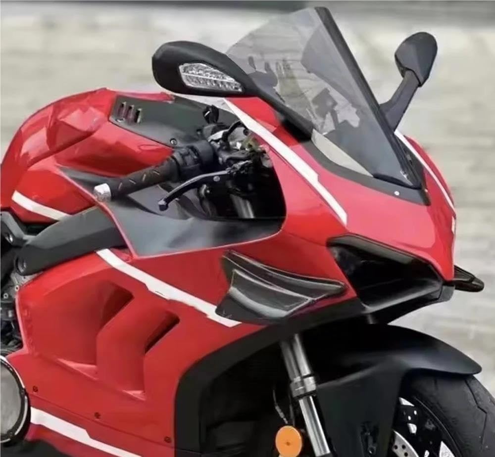 Do Ducati Panigale V4 V4S 2017 2018 2019 2020 Szyba Przednia Owiewki Przedłużenie szyby motocykla(Black)