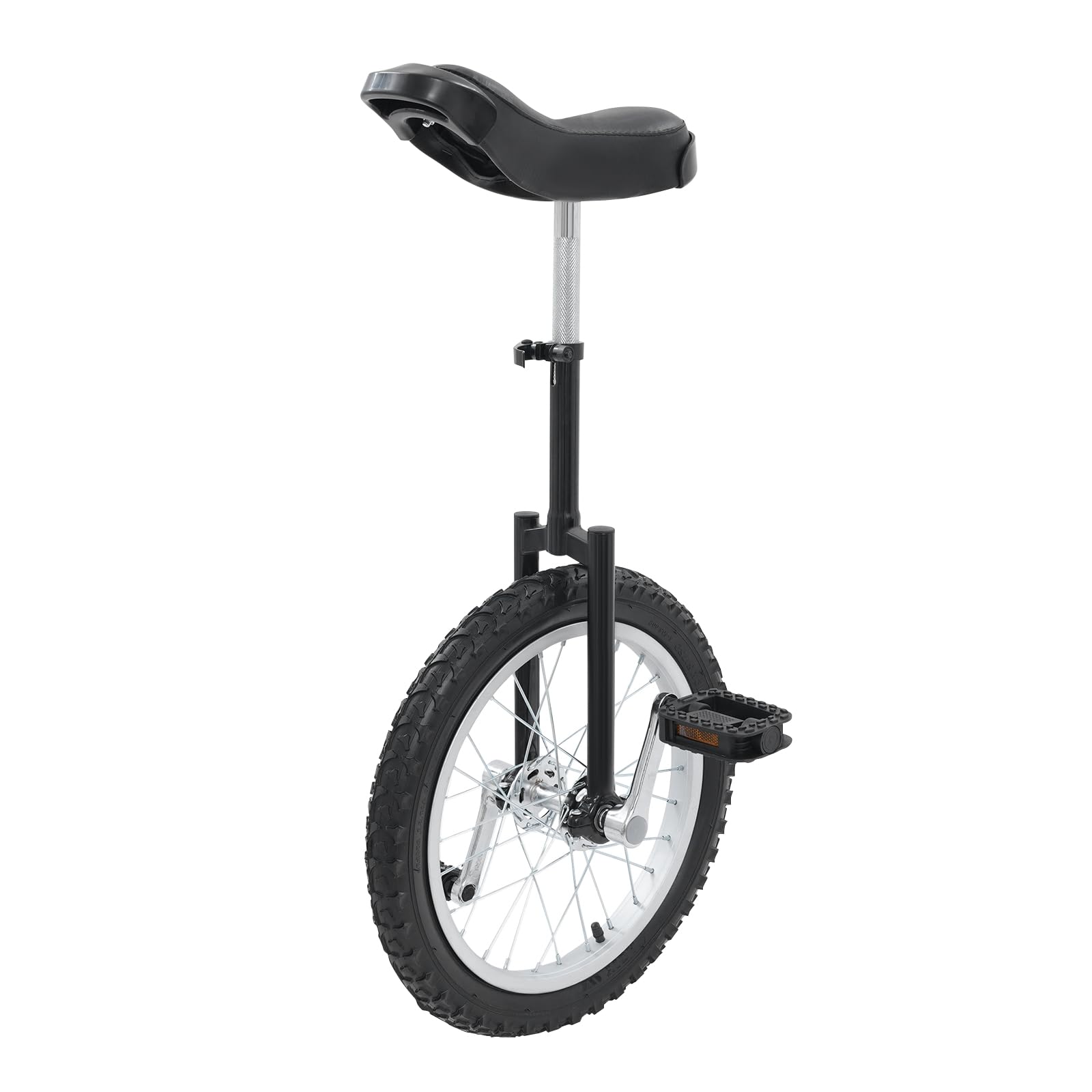 DreamRcoach 16 Inch Adjustable Unicycles, Chrome Unicycle with Alloy Rim - Adjustable Height, Leakproof Tire, and Anti-Slip Design for Outdoor Sports Fitness