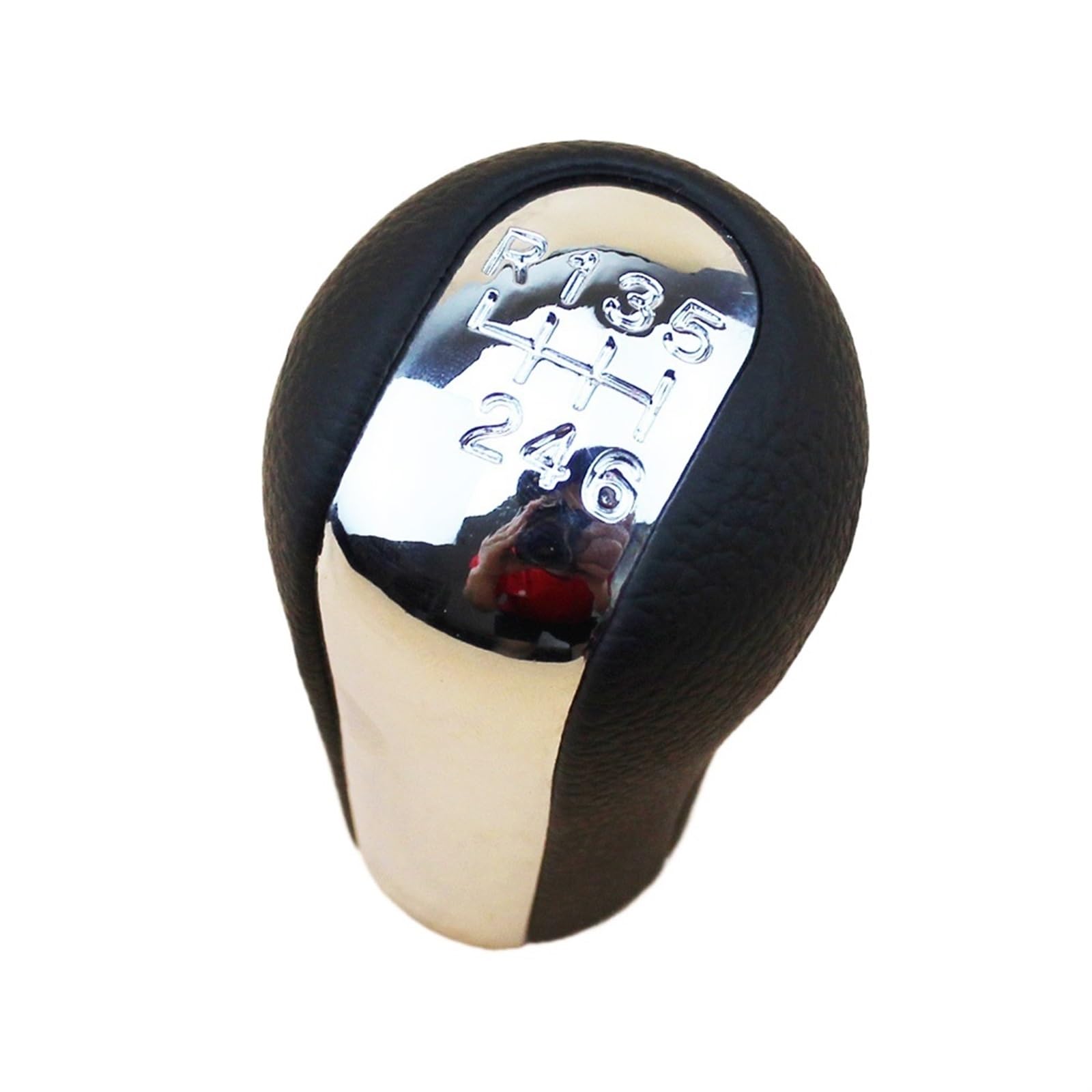 HSUKIHO Car Shift Knob Cover for Toyota for AVENSIS T25 MK2 II 2003-2009 Car Gear Shift Cover Chrome Gear Shifts KNOB Boot Frame(6 Speed Knob)