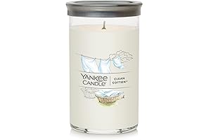 Clean Linen Signature Medium Pillar Candle, 14.25oz, White (Perfect for Cozy Ambiance!)