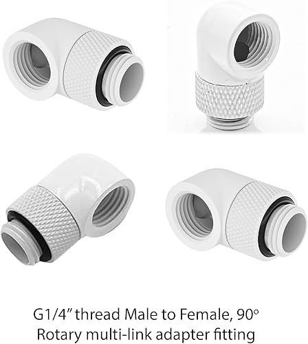 Miniatura 2 de Dracaena 20 piezas de accesorios de enchufe G14 pulgadas para sistema de refrigeración por agua de computadora, montaje de bola de 4 vías, juego de