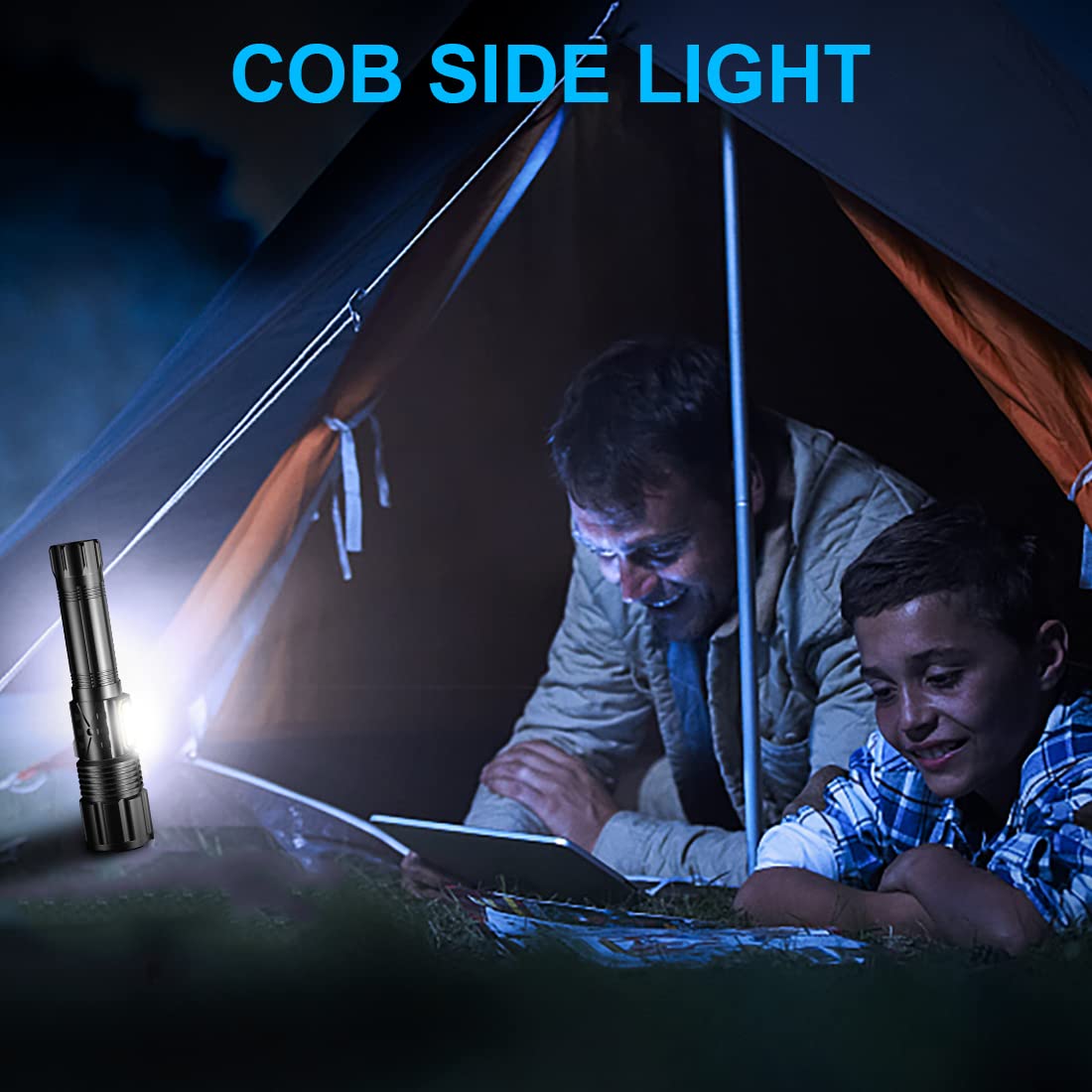 Utilify LED-Taschenlampe 8000 Lumen – USB-C, Powerbank, Magnetfuß & Wasserdicht IP55