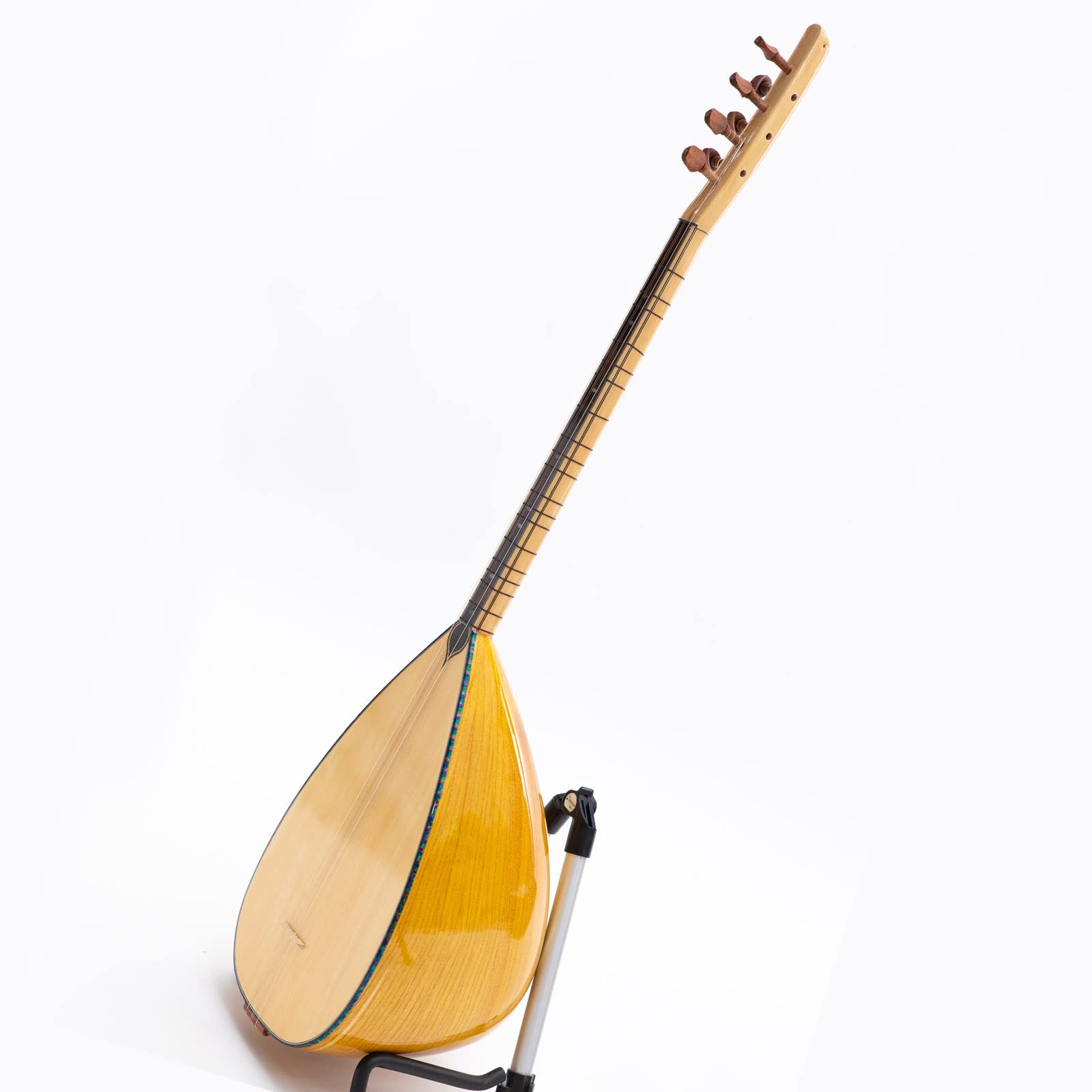 Saz Baglama court turc en bois de mûrier fait main + accessoires