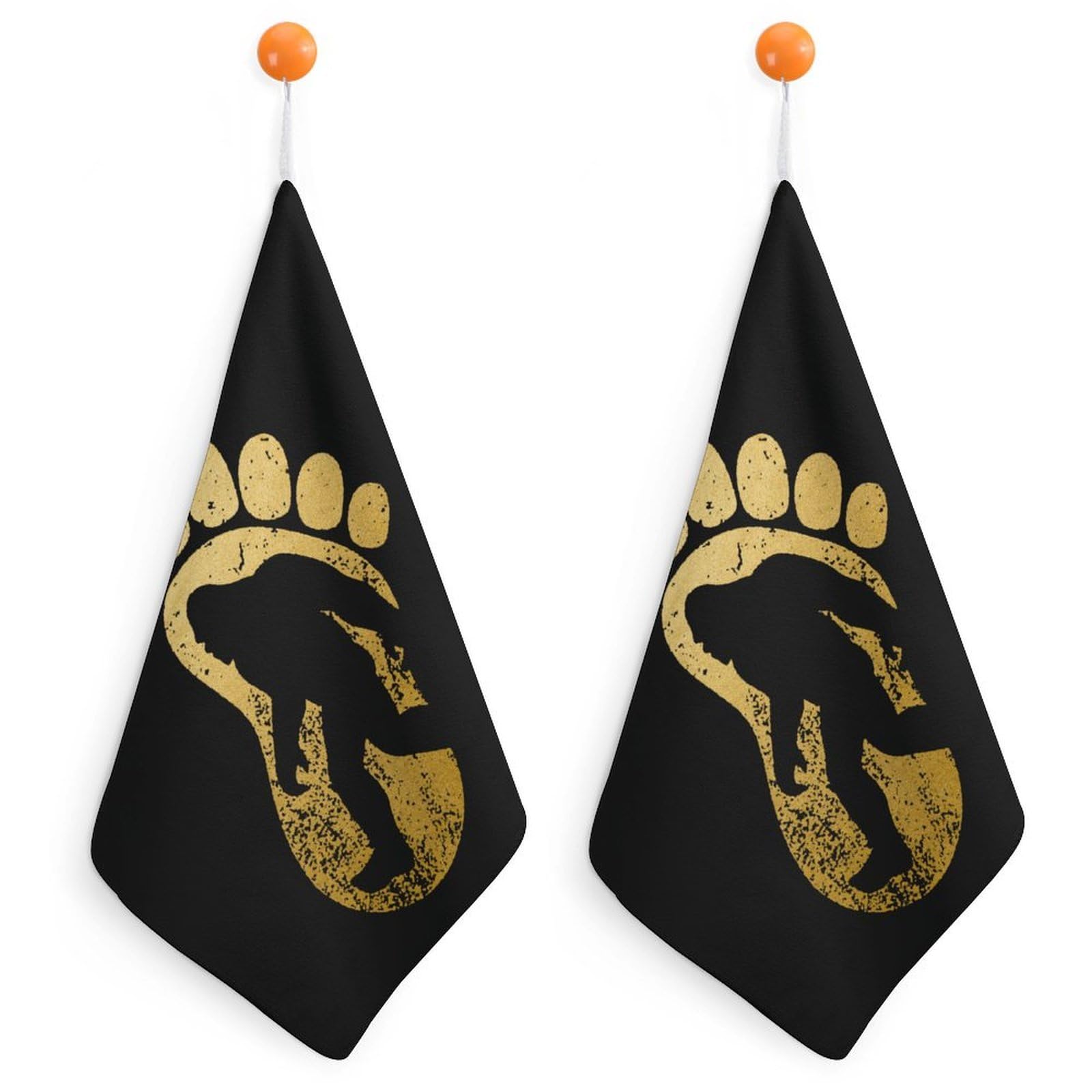 TXFBTRFSA Bigfoot Hand Towels with Hanging Loop Kitchen Towel Handkerchiefs Cleaning Cloths