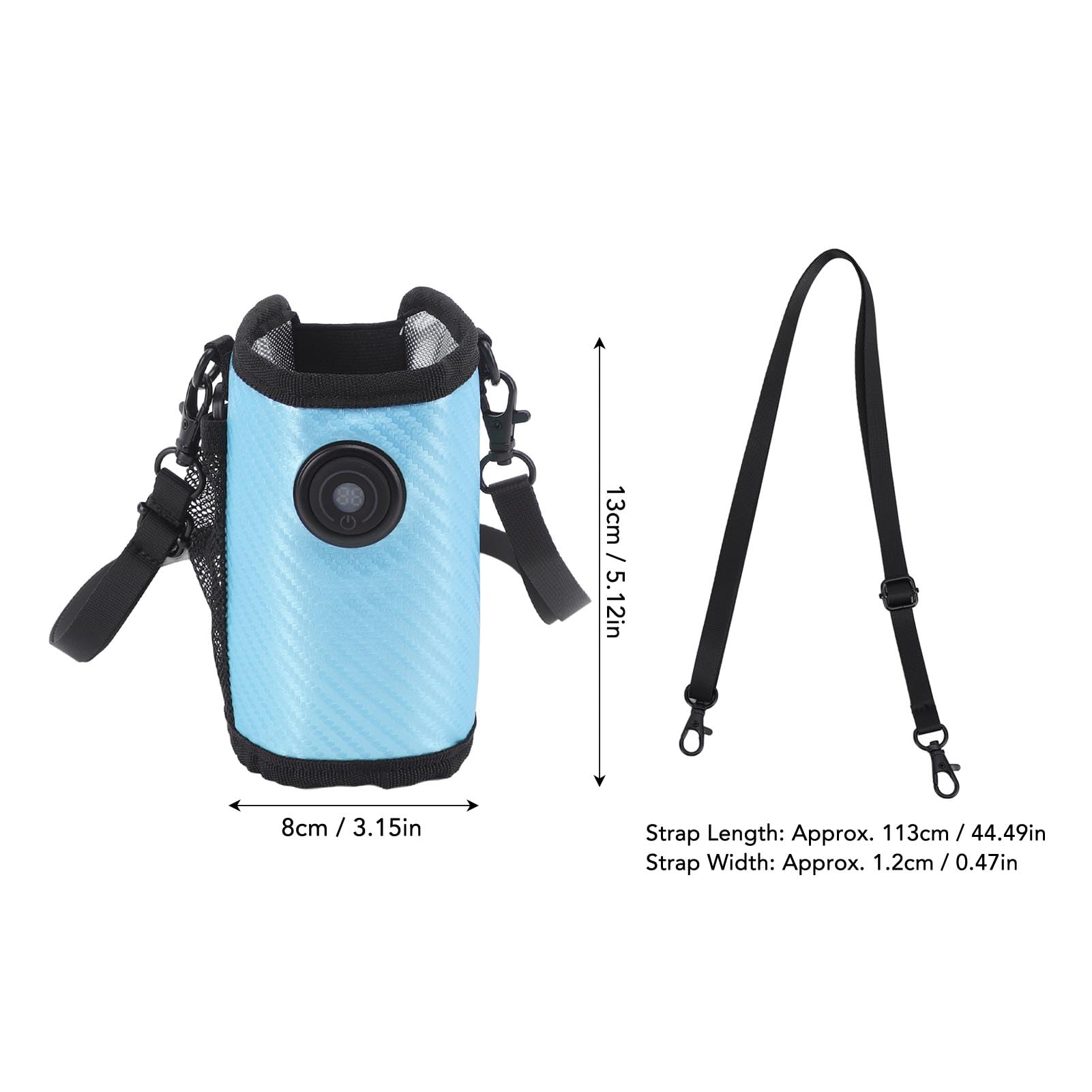 Digital Display Temperature Milk Bottle Warmer Bag for Home Car with Constant Temp, Temp Convenient Use (Sky Blue)