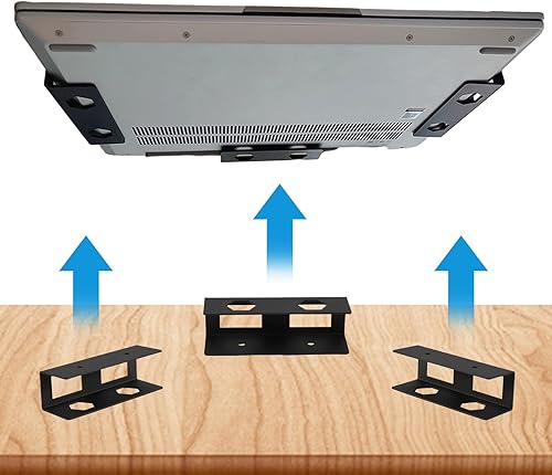Miniatura 3 de Soporte para laptop debajo del escritorio, soporte de acero al carbono para debajo del escritorio, bandeja para laptop debajo del escritorio,