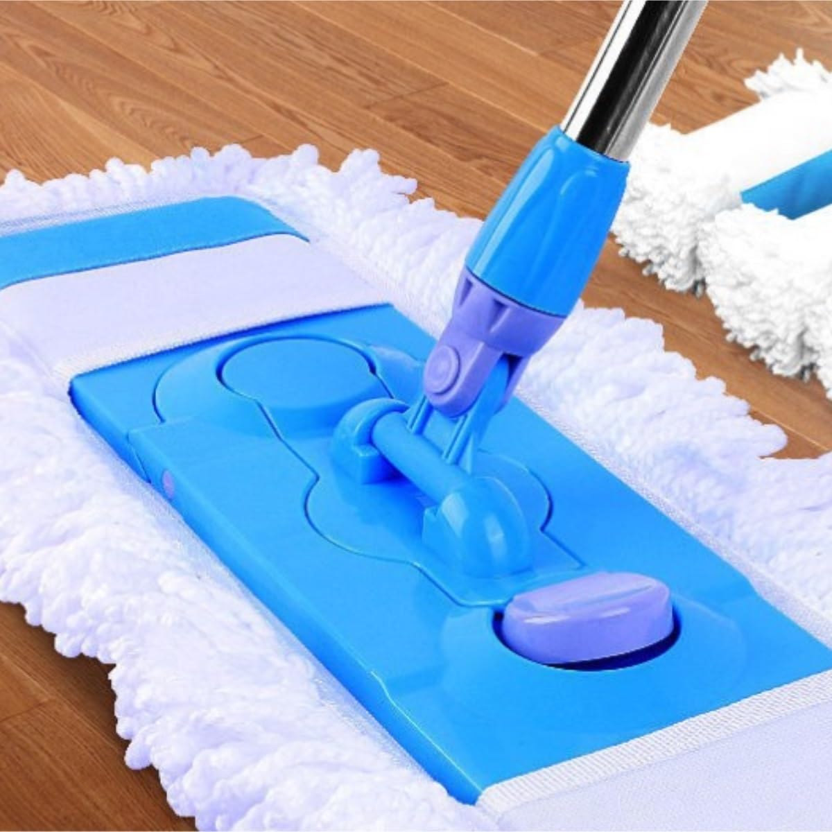 Fregona Trapeador Plano For Lavar A Mano Perezoso, For Piso De Madera Doméstico, Húmedo Y Seco Limpieza Suelo(Blue)