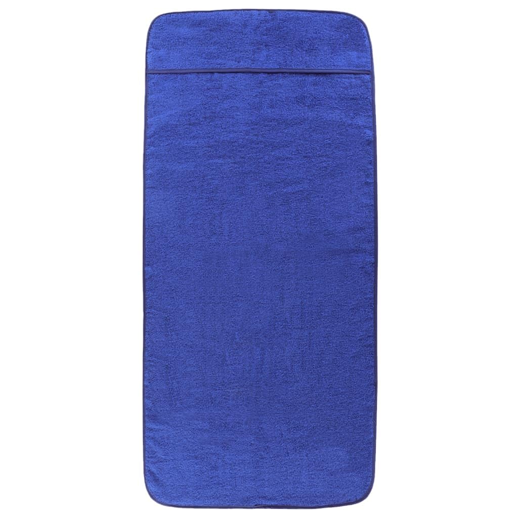 vidaXL Set of 2 Royal Blue Beach Towels - Soft, Quick Drying, Lightweight, Non-Slip Design, Ideal for Beach, Pool, Surfing, Yoga, Hiking, Camping, 60x135cm, Fabric 400 GSM