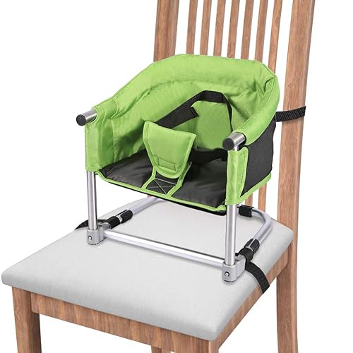 Silla alta portátil asiento de alimentación con bolsa de transporte silla alta plegable para hogar y viajes correas de silla alta para mesa de Silla alta portátil asiento de alimentación con bolsa de transporte silla alta plegable para hogar y viajes correas de silla alta para mesa de