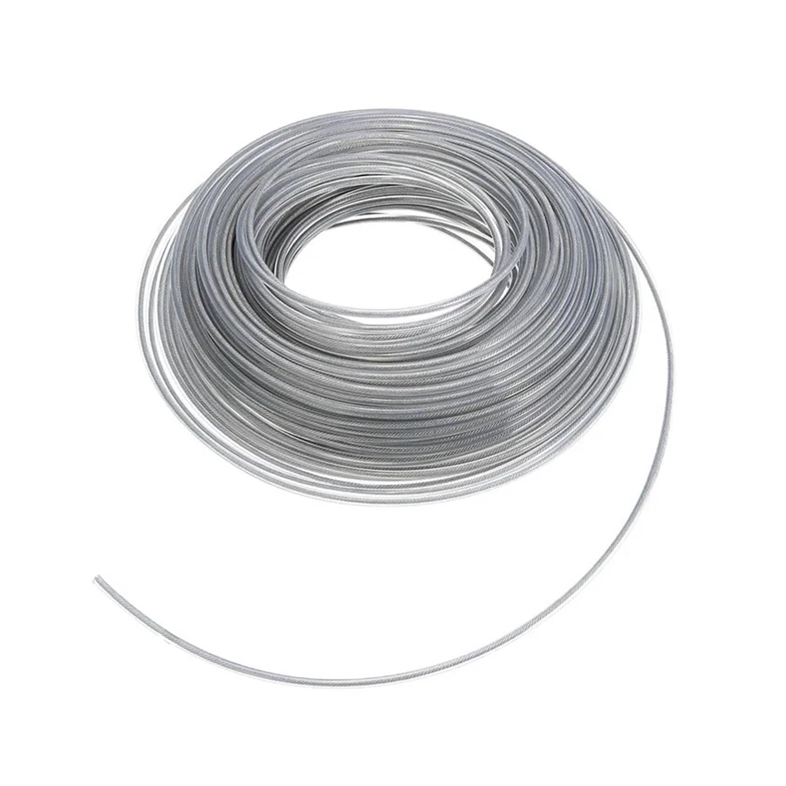 Filo decespugliatore Acciaio 3mm/2.7mm Corda Nylon Tonda | Per decespugliatori e tosaerba, grigio, 42 m o 50 m(2.7mm)