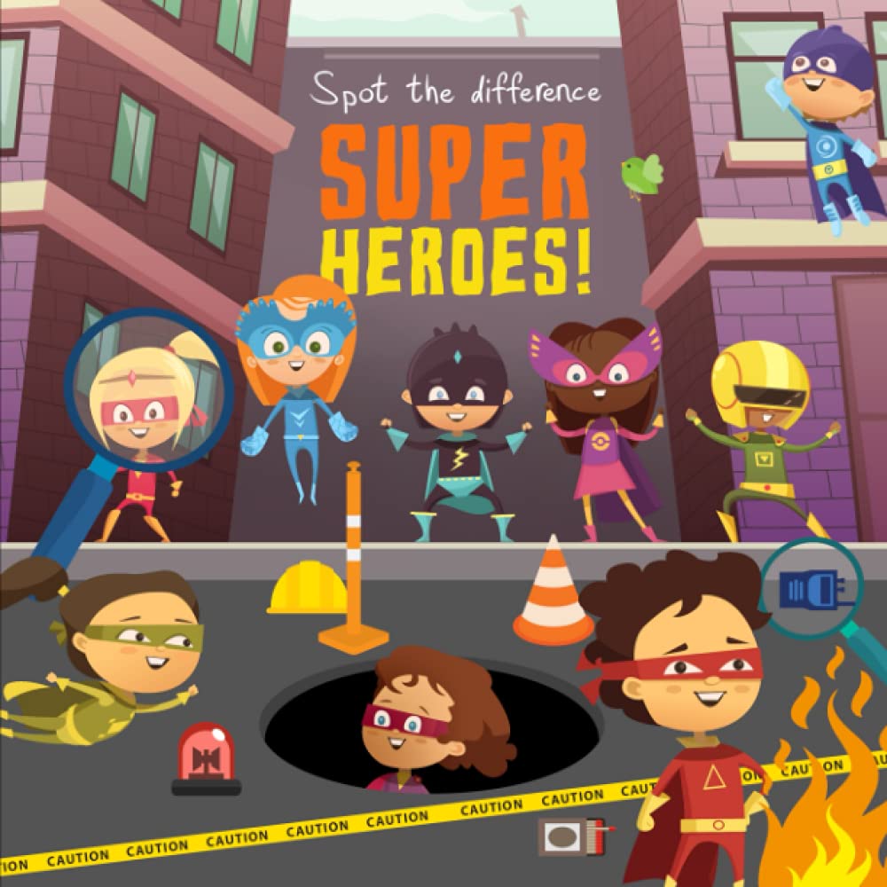 Buy Spot The Difference Superheroes! A Fun Search and Solve Book for