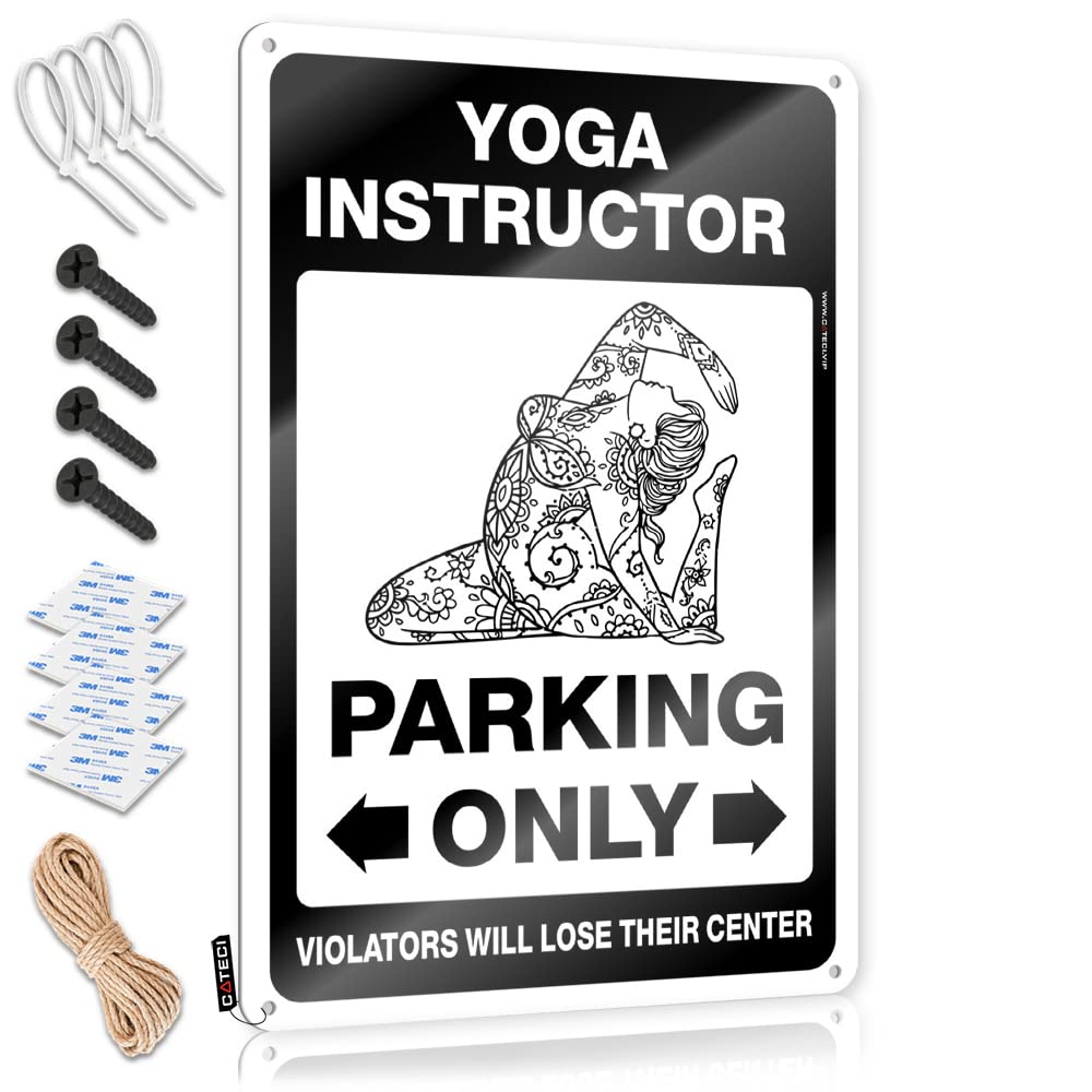 KRAZMURONGD Mens Room Sign Yoga Instructor Parking Only Tin Sign Funny Home Sign Funny Sogns(30X40CM)