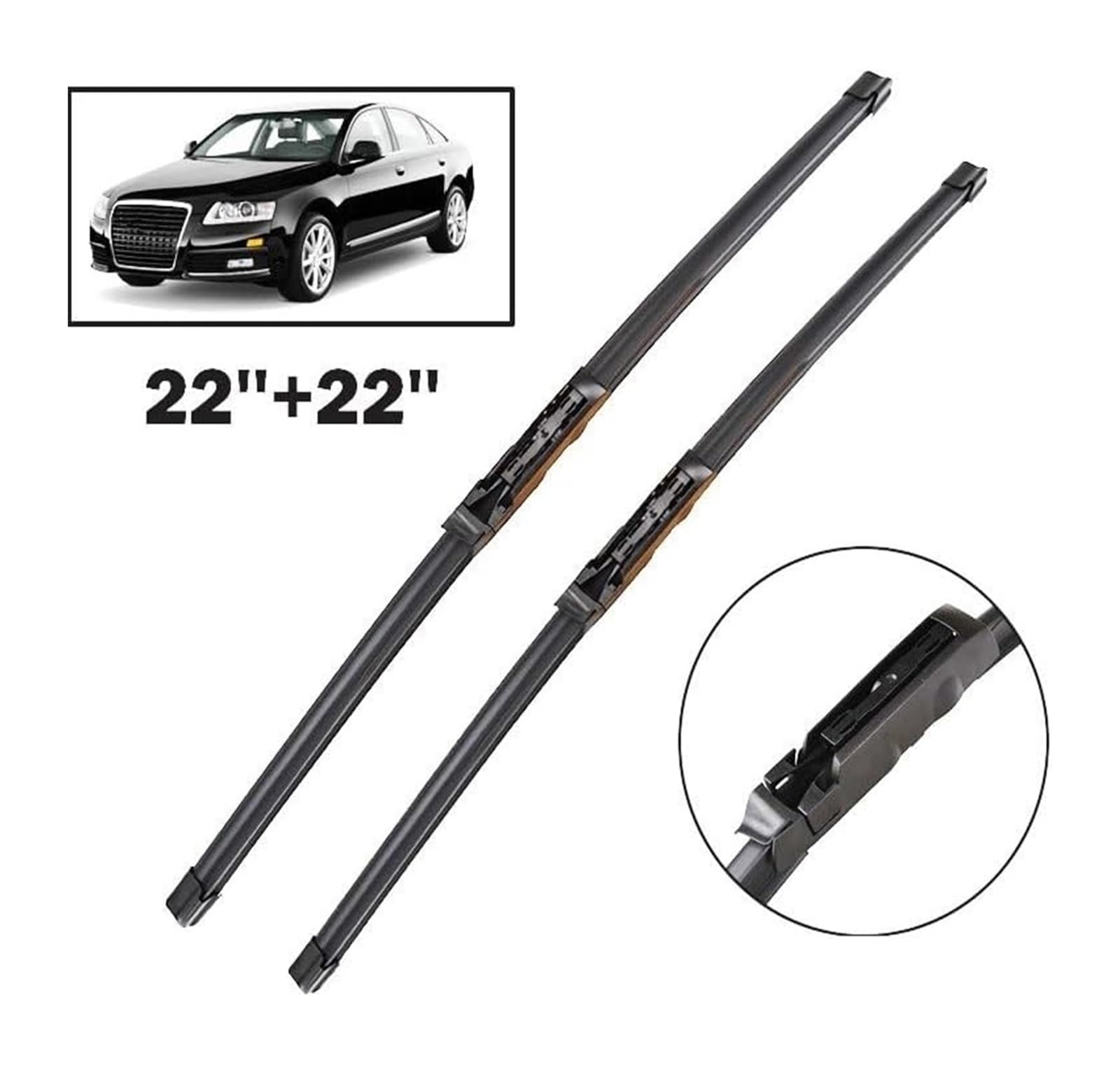 Escobilla Limpiaparabrisas Delantera Para A6 C6 4F S6 RS6 2004-2011 Parabrisas Cepillos De Lluvia 22"+22" Limpiaparabrisas De Coche Limpiaparabrisas Delanteros LHD
