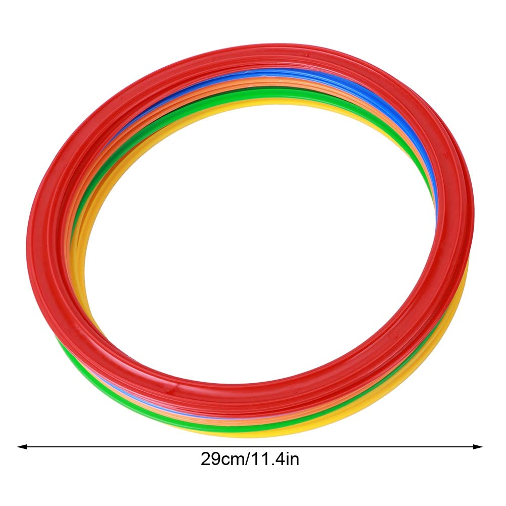 POENVFPO Speed-Agility-Trainingsringe-Set, 10-teilig, Übungs-Speed-Ring, Kreis, Springreifen, Werkzeug für Kinder, Outdoor-Sport (29 Cm/11,4 Zoll Durchmesser)