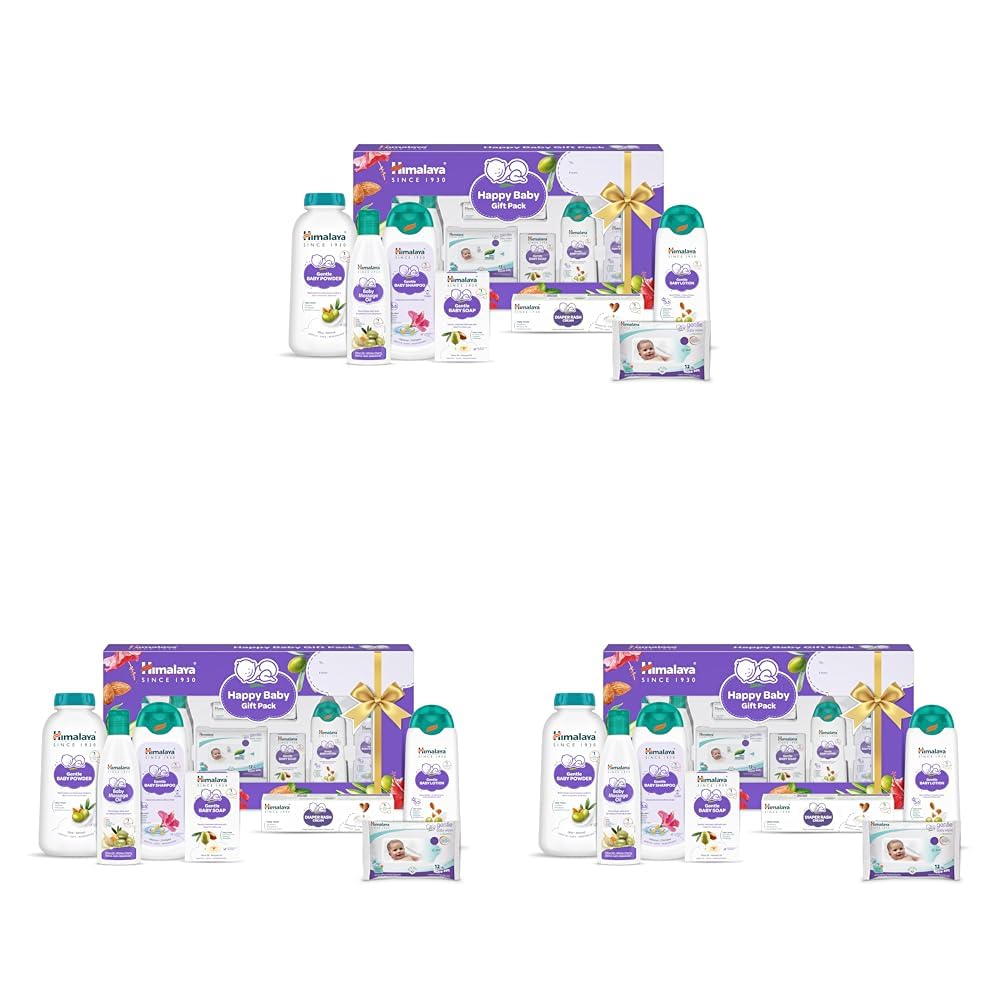 Himalaya Happy Baby Gift Pack 7s with Newborn Baby Essentials | No.1 Doctor Recommended Brand | Complete Baby Care Kit | Safe for Newborns | Perfect for Every Baby Celebration (Pack of 3)-image-44