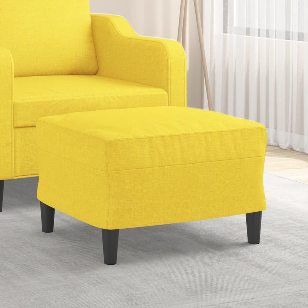 Générique Fußhocker, hellgelb, 60 x 50 x 41 cm, aus atmungsaktivem Stoff, bequemer und stabiler Sitzsack für Sofa oder Liegestuhl, Rahmen aus robustem Sperrholz, Sitzerhöhung