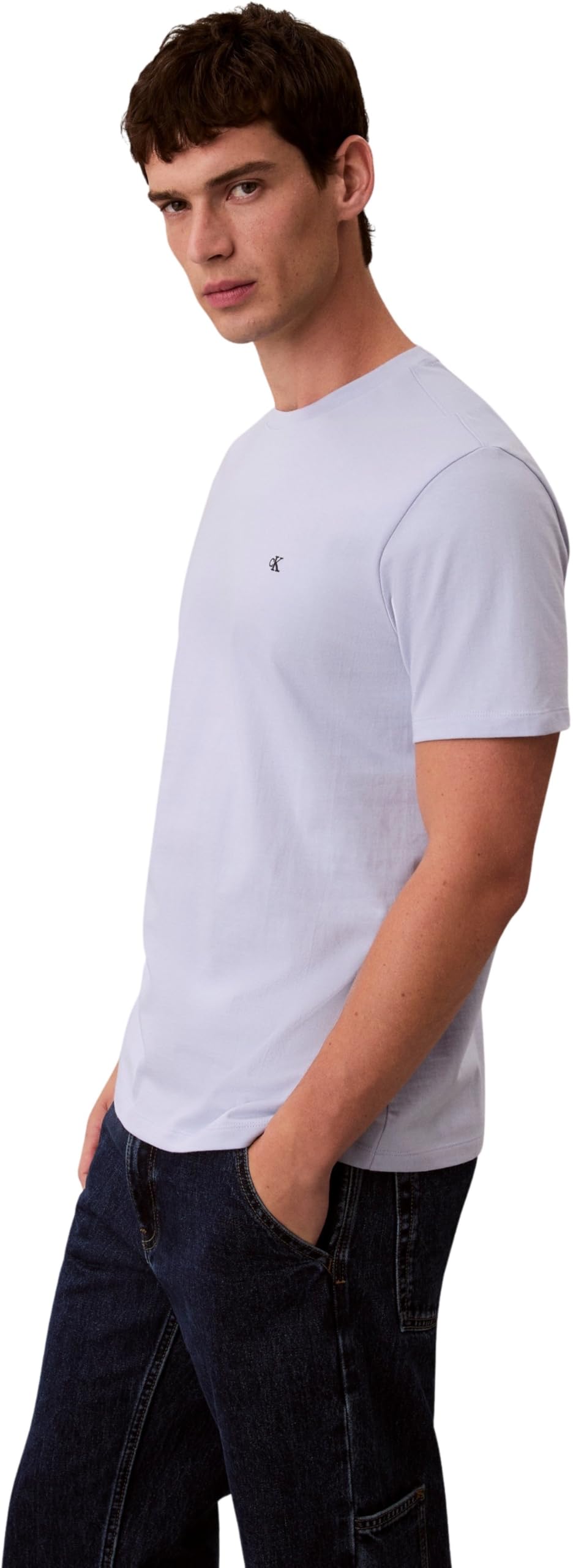 Calvin Klein T-Shirt Manches Courtes Homme Classic Monogram Tee avec Col Ras-du-Cou