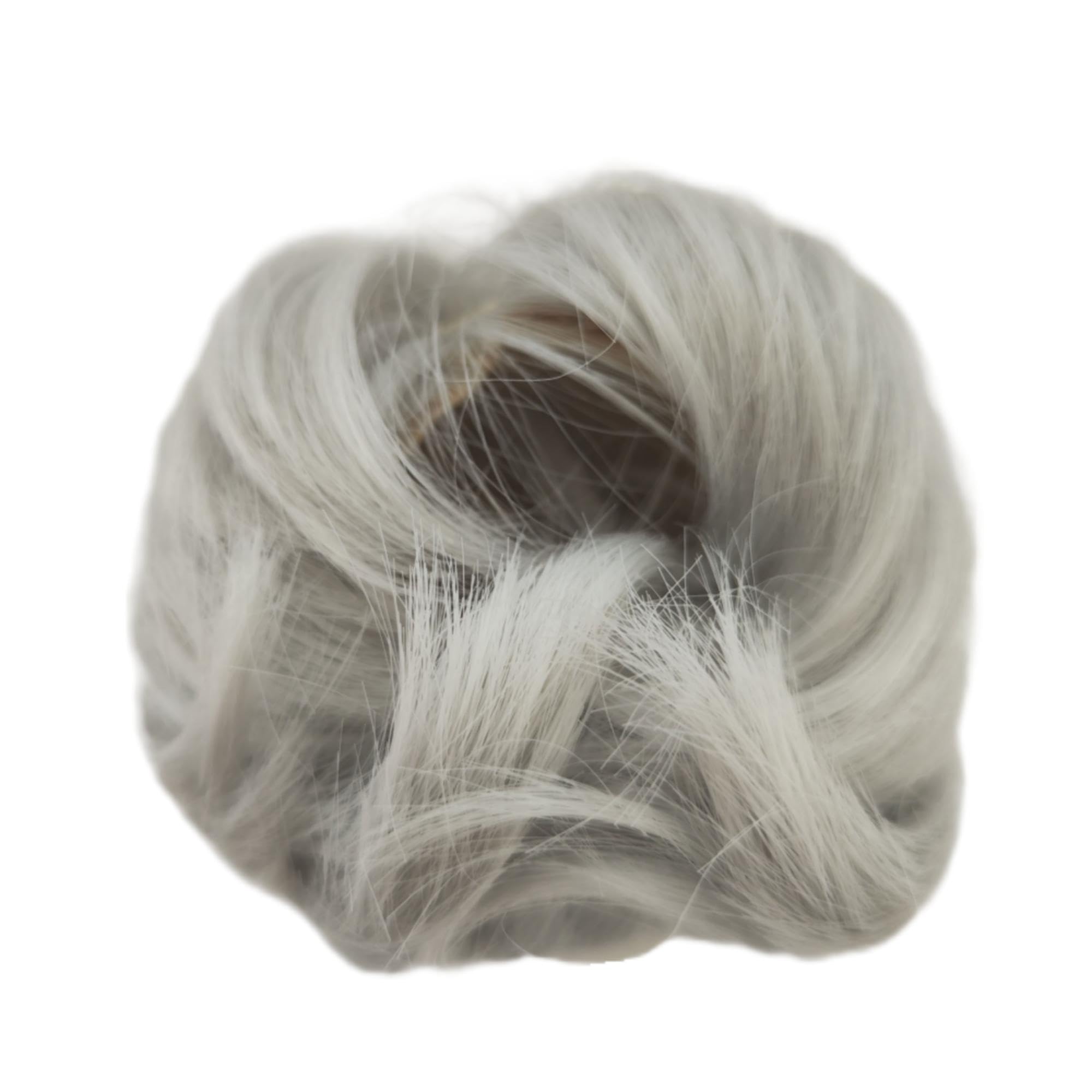 1/3 1/4 1/6 1/8 bjd sd Doll Wig Short Black Hair high Temperature Fiber Antique Wolf Tail Styling Blank Hair Set (Light Gray, 1/8)