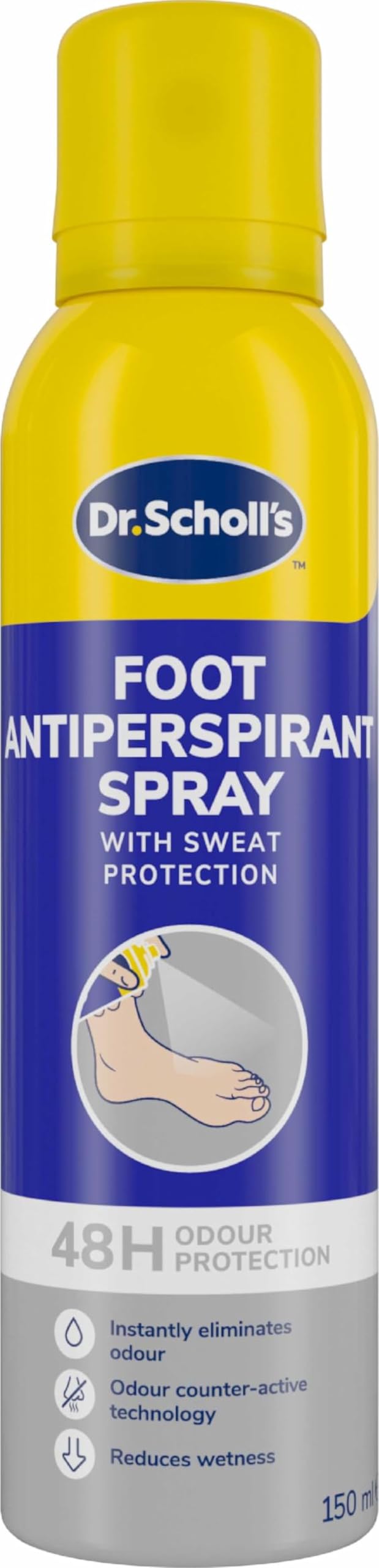 Dr. Scholl’s Fresh Step Antiperspirant Spray, 150ml - Up To 48 Hour Freshness