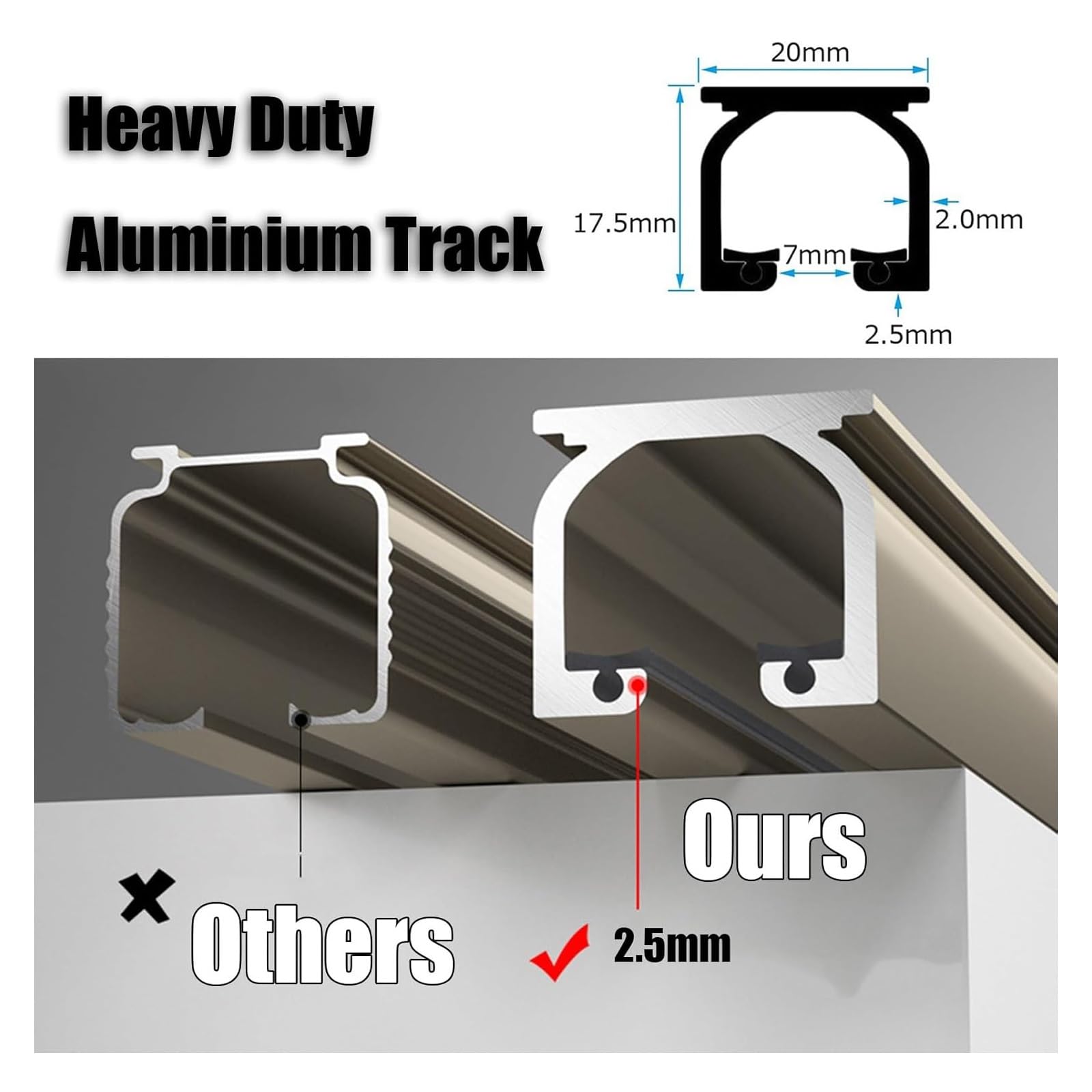 Sistema di rack da soffitto da 60 cm a 550 cm, perfetto per divisori e velature versatile asta Solut per la decorazione della casa