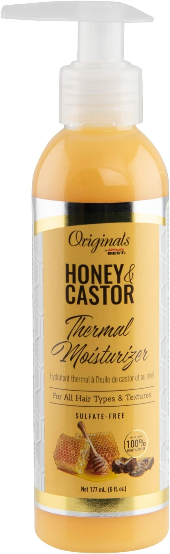 Originals by honey and castor thermal hair moisturizer for all types textures, sulfate-free, 6 oz