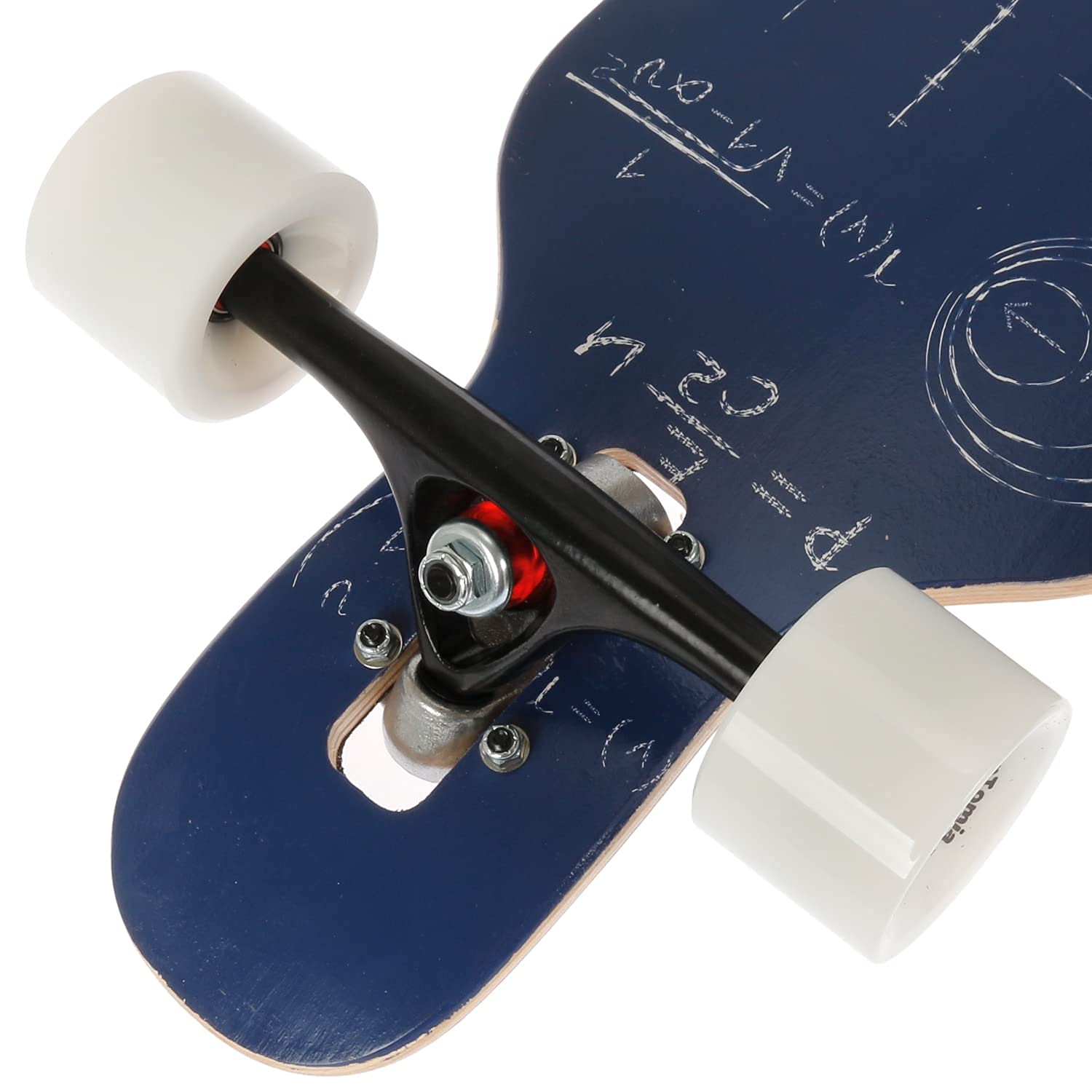 FunTomia Longboard Skateboard Drop Through Cruiser Planche complète avec roulements à Billes Mach1 High Speed T-Tool avec et sans Roues LED
