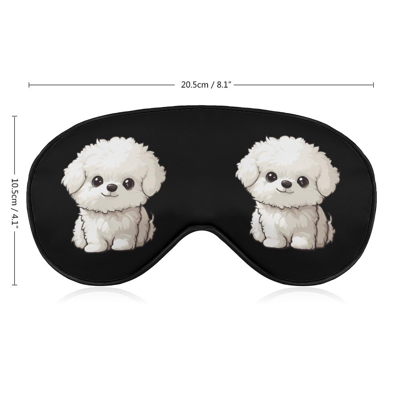 Bichon Frise Dog Fashion Eye Mask Comfortable Light Blocking Sleep Mask Soft Night Cover Eye for Unisex
